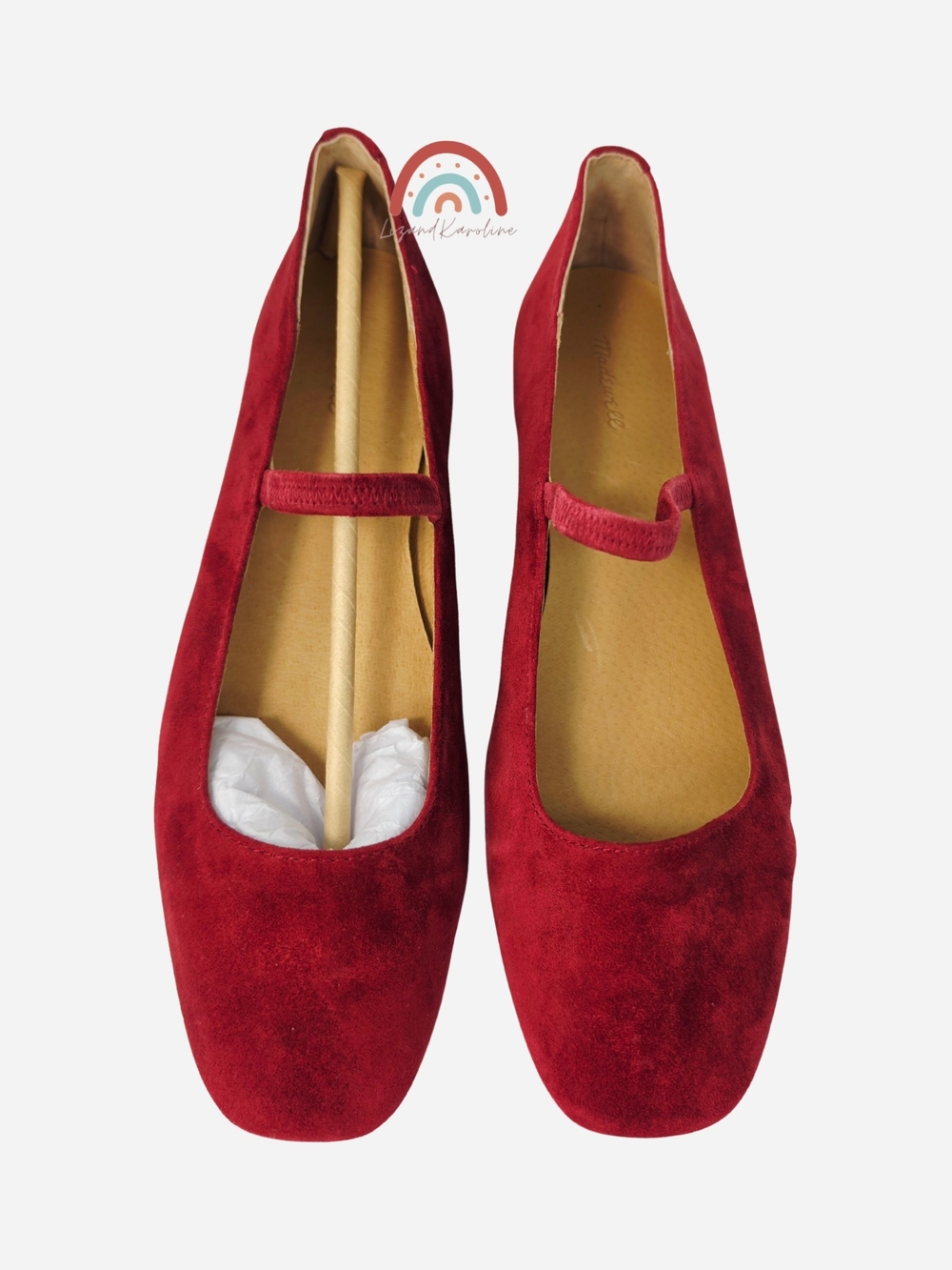 New! Madewell Greta Ballet Ruby Port Leather Suede Flats 9 - Picture 9 of 14